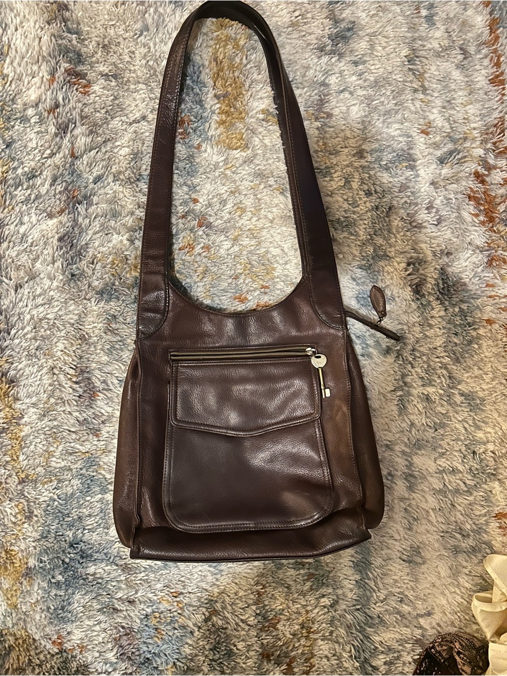 Fossil Classic Brown Leather Hobo Bag